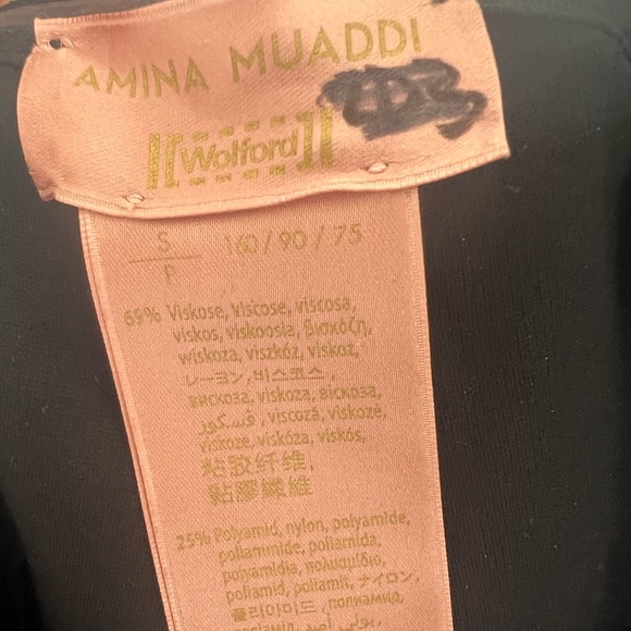 Wolford Γ Amina Muaddi One Piece Strapless Catsuit Jumsuit Black Org $870 small - Picture 11 of 12